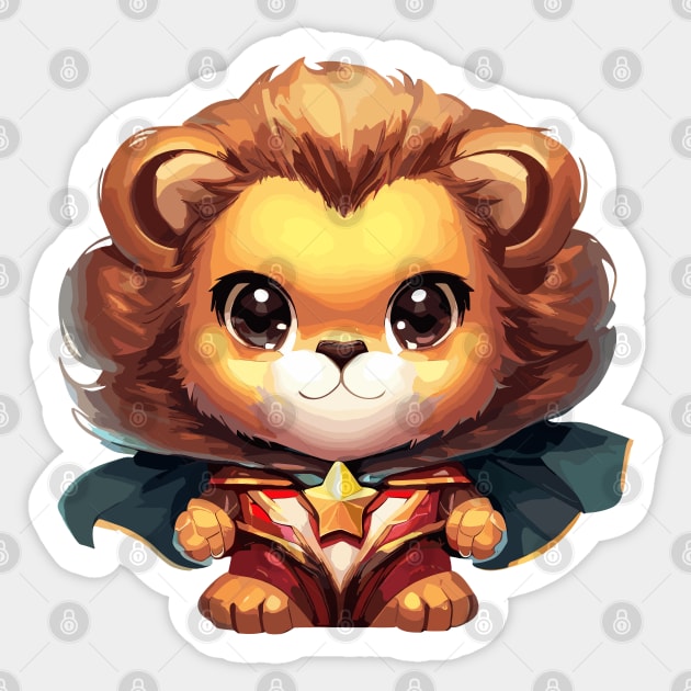 Superhero lion cat Sticker by TomFrontierArt